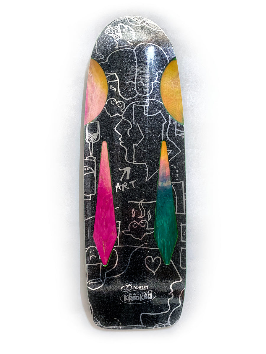 KROOKED SKATEBOARD BEAMER PURE EVIL SHAPE MARK 