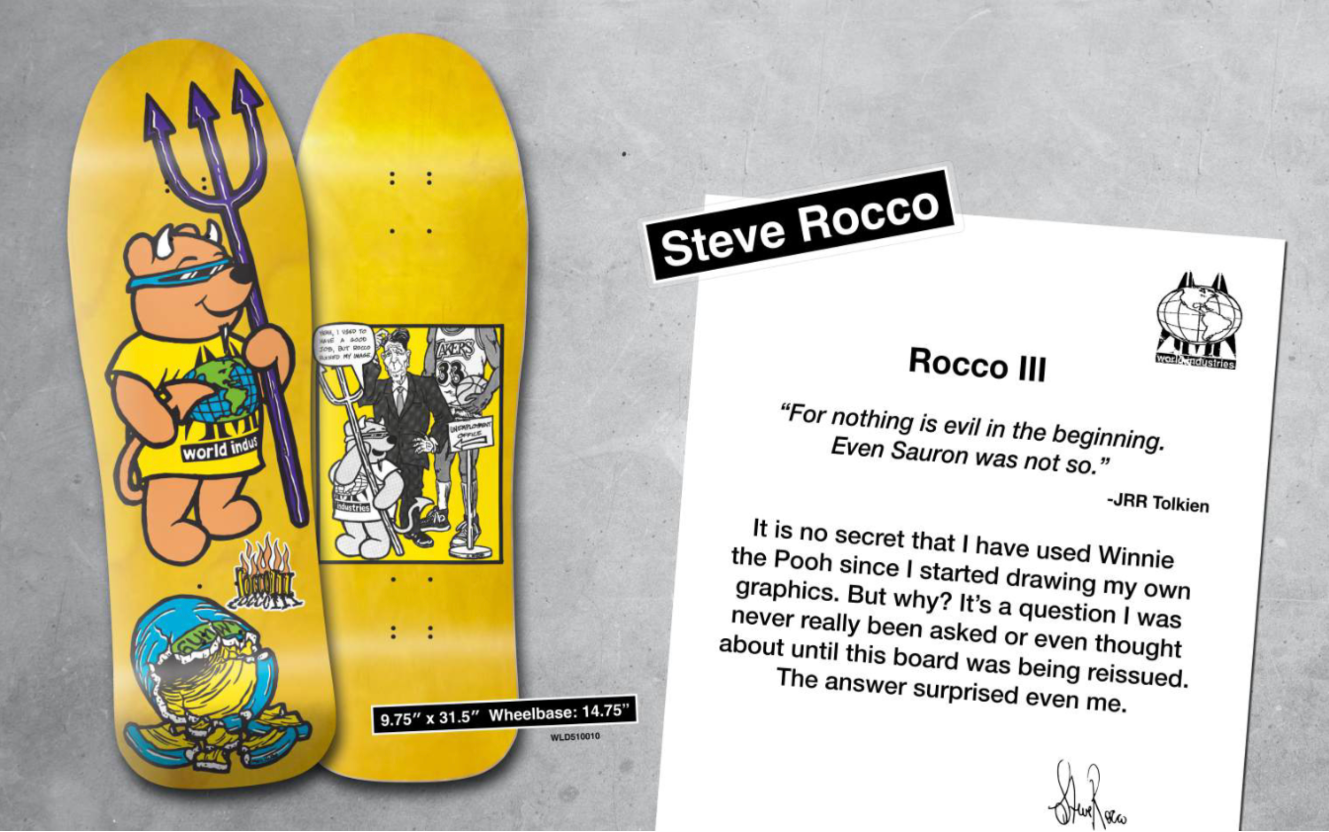 Steve Rocoo WORLD INDUSTRIES DECK STEVE ROCCO III 9.75 – The Disturb House Skate Shop