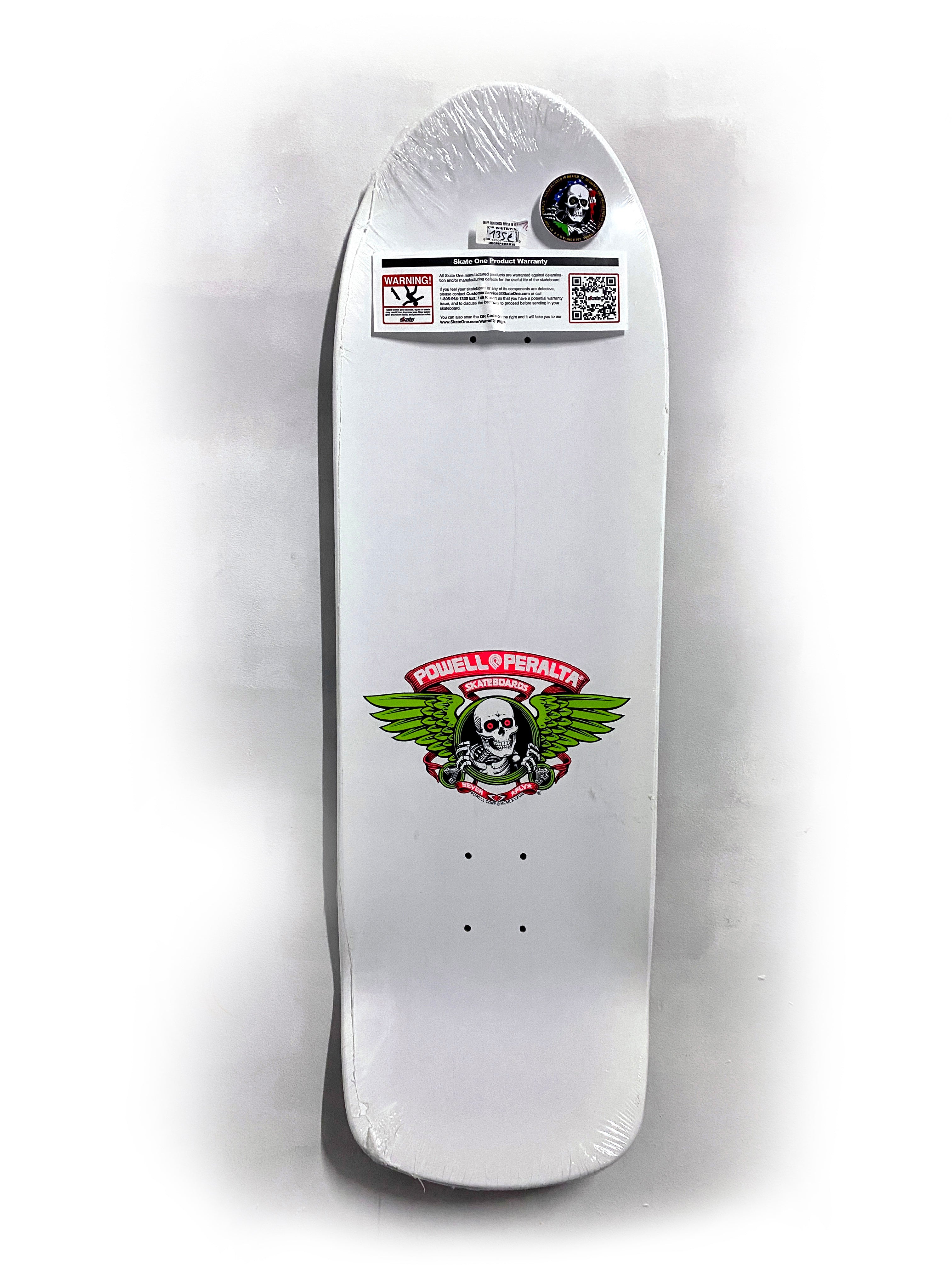 Powell Peralta Old School Ripper Skateboard Deck - 9.89 White/Pink